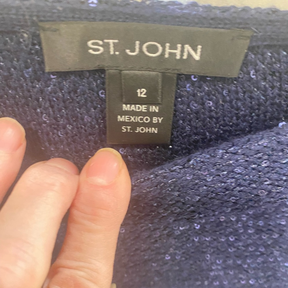 St. John Midnight Blue Sequin Jacket - image 5